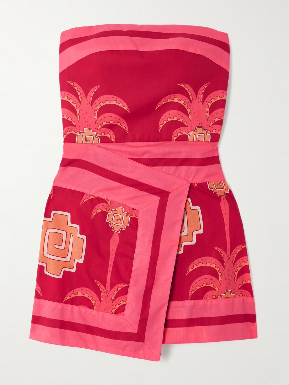 Johanna Ortiz NWOT Raiz Ritual Strapless Wrap Effect Cotton-Poplin Mini Dress